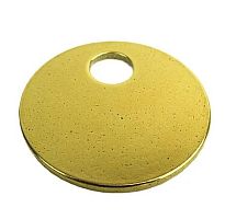 Круг D25 мм латунь, с 1 большим отверстием  от магазина "Крепёж и метизы"