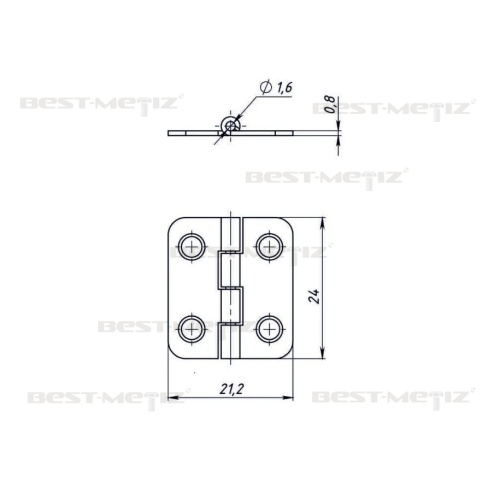 Петля карточная, 22х24 мм,  черная  от магазина "Крепёж и метизы" фото 2
