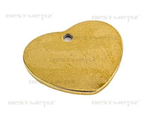 Сердце 28х23 мм, с 1 отверстием, латунь  от магазина "Крепёж и метизы" фото 3