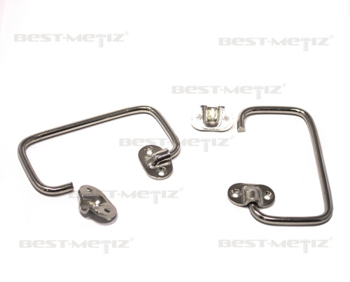 Ручка откидная облегченная на скобах L-90, никелированная сталь фото 2