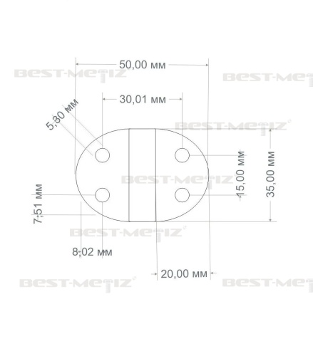 Петля овальная 35х51, нержавеющая сталь  от магазина "Крепёж и метизы" фото 2