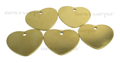 Сердце 35x29 мм, с 1 отверстием, латунь   от магазина "Крепёж и метизы" фото 3