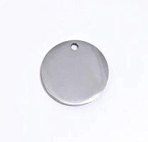 Круг под серебро D20мм, c 1 отверстием, нержавеющая сталь  от магазина "Крепёж и метизы"