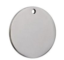 Круг под серебро D30 мм, c 1 отверстием, нержавеющая полированная сталь  от магазина "Крепёж и метизы"