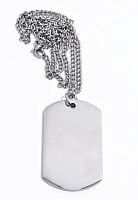 Жетон 50x28мм с 1 отверстием, с цепочкой 60 см, нержавеющая сталь  от магазина "Крепёж и метизы"