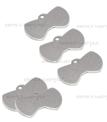 Бантик 39x23 мм,с 1 отверстием, нержавеющая сталь  от магазина "Крепёж и метизы" фото 3