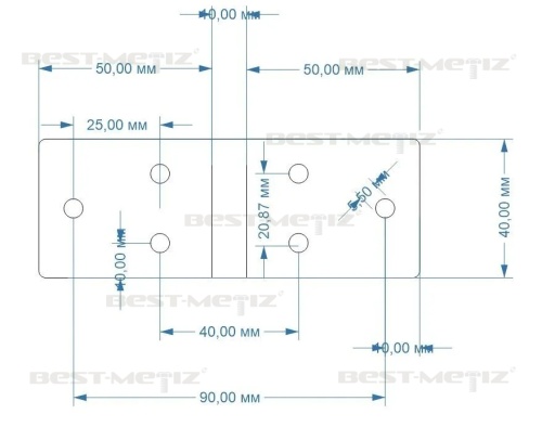 Петля карточная 110х40, нержавеющая сталь   от магазина "Крепёж и метизы" фото 2