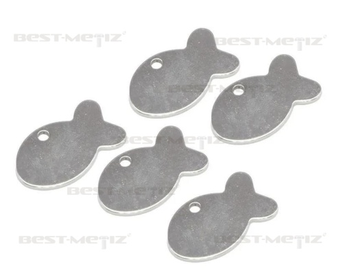 Рыбка 38х24мм, с 1 отверстием, нержавеющая сталь  от магазина "Крепёж и метизы" фото 3