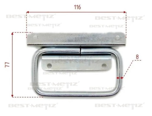 Ручка откидная 116х77 мм, нержавеющая сталь  от магазина "Best-Metiz" фото 3