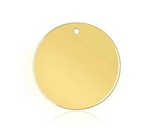 Круг под золото D30 мм, c 1 отверстием, нержавеющая полированная сталь  от магазина "Крепёж и метизы"
