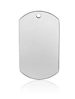 Жетон под серебро 50x28мм, с 1 отверстием, нержавеющая полированная сталь  от магазина "Крепёж и метизы"