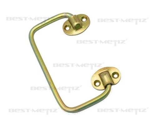 Ручка откидная облегченная на скобах 102х65, желтый цинк  от магазина "Крепёж и метизы" фото 2