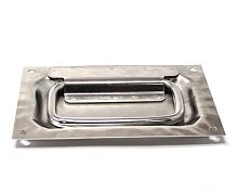 Ручка потайная L-150, нержавеющая сталь, хим. полирование  от магазина "Крепёж и метизы"