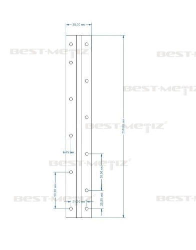 Петля рояльная 250 х 35, нержавеющая сталь  от магазина "Крепёж и метизы" фото 2