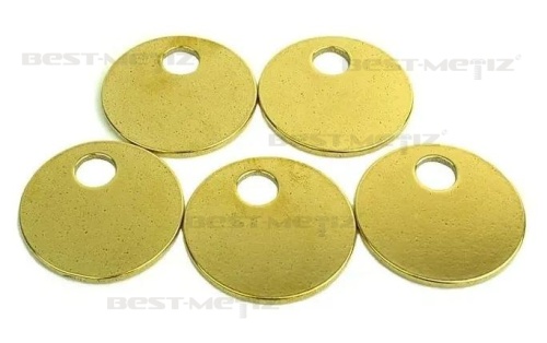 Круг D25 мм латунь, с 1 большим отверстием  от магазина "Крепёж и метизы" фото 3