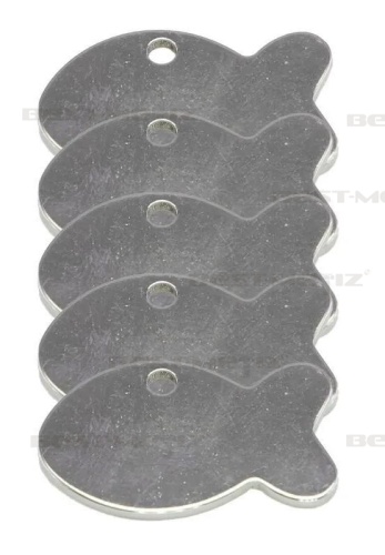 Рыбка 38х24мм, с 1 отверстием, нержавеющая сталь  от магазина "Крепёж и метизы" фото 4