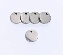 Круг под серебро D10 мм, с 1 отверстием, нержавеющая сталь  от магазина "Крепёж и метизы"