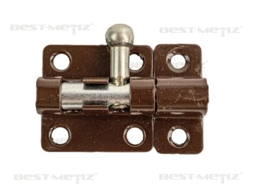 Шпингалет с ответной частью L=43, окрашенная сталь, коричневый