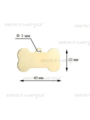 Косточка 40x22 мм, c 1 отверстием , нержавеющая сталь  от магазина "Крепёж и метизы" фото 2