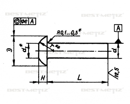 Картинка Заклёпка с плоско-скруглённой головкой ОСТ 1 34075-85 от магазина "Крепёж и метизы" фото 2 Заклёпка с плоско-скруглённой головкой ОСТ 1 34075-85 от магазина "Крепёж и метизы" фото 2